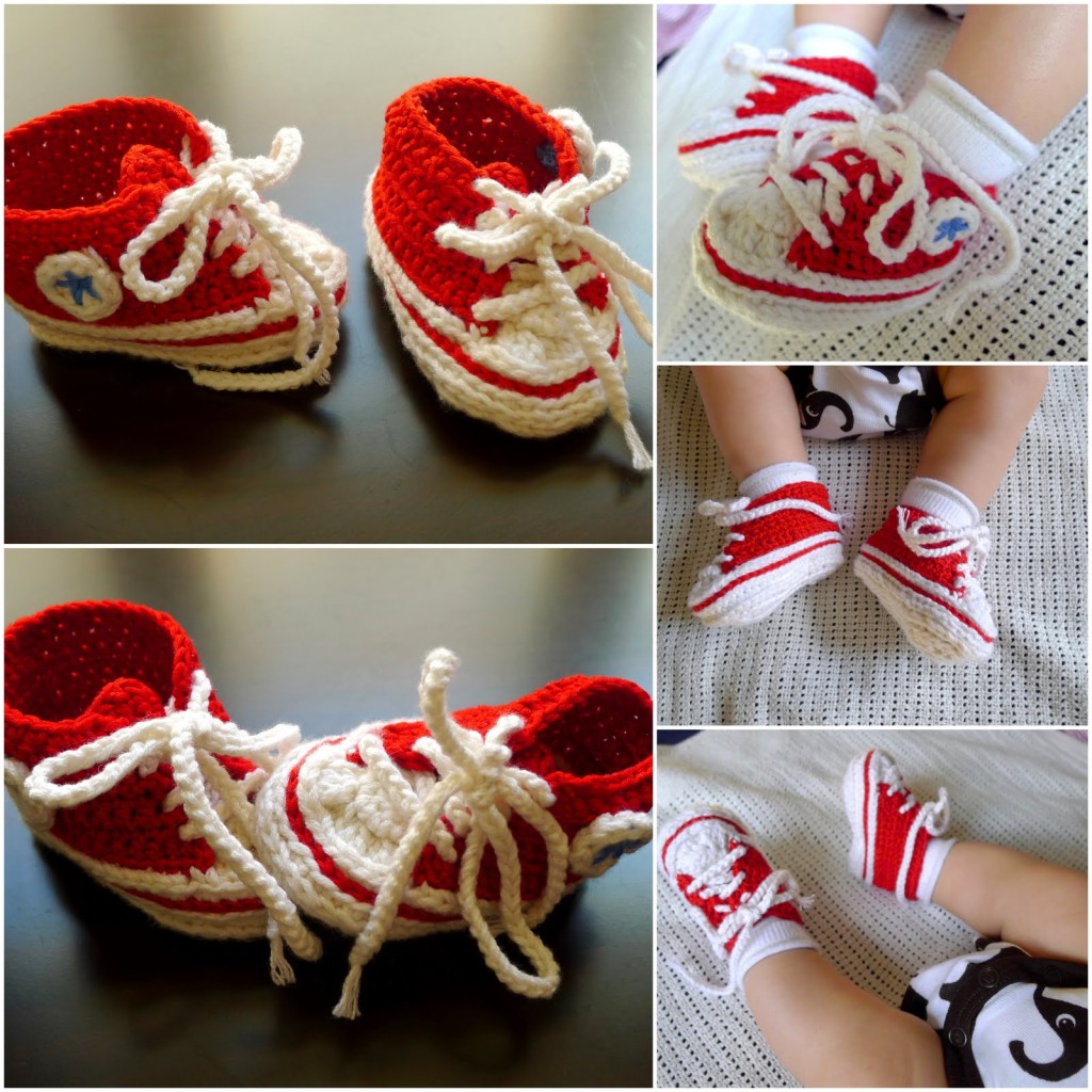 crocheted baby converse