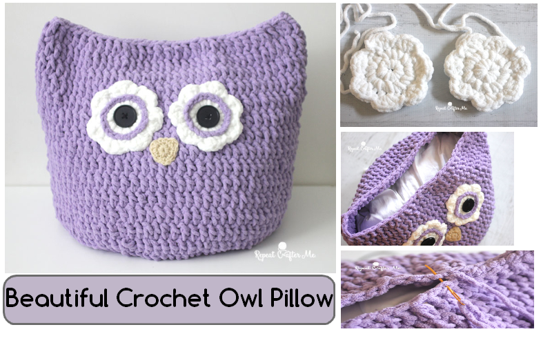 Beautiful Crochet Oversized Owl Pillow
