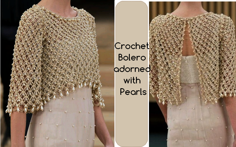 Crochet Bolero adorned with Pearls