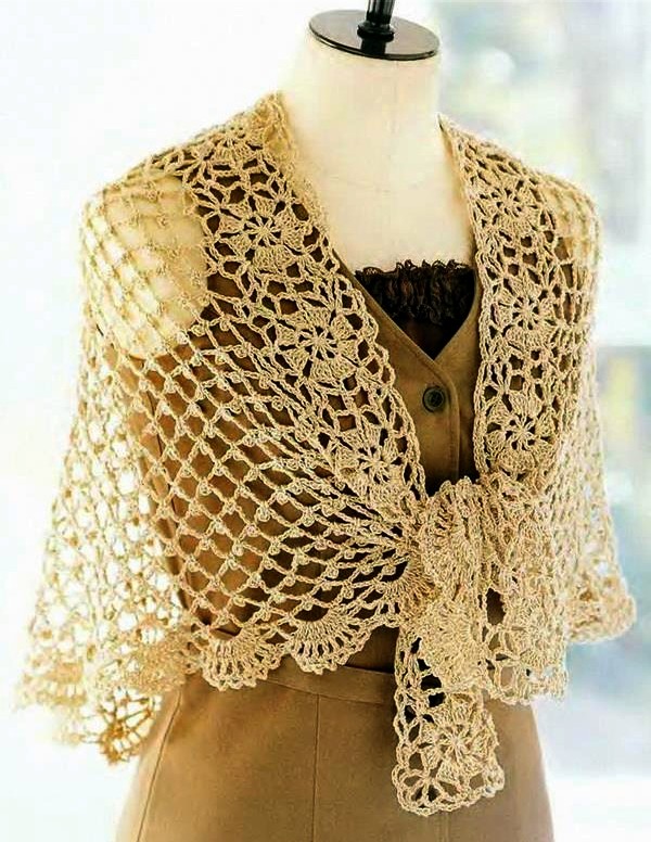 Beautiful Crochet Shawl with Patterns (4)
