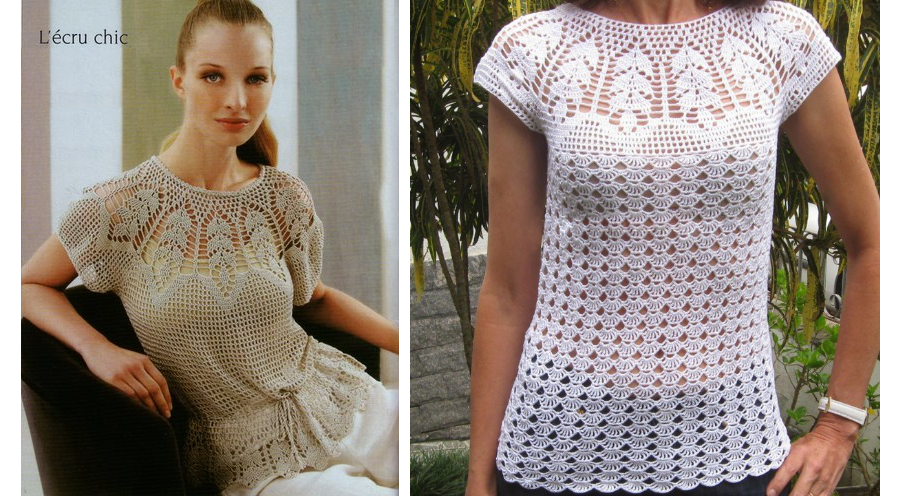 Tutorial how to make a DELICATE CROCHET BLOUSE (1)