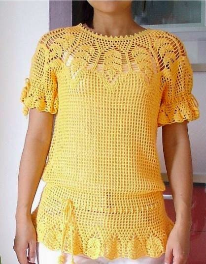 Tutorial how to make a DELICATE CROCHET BLOUSE (5)
