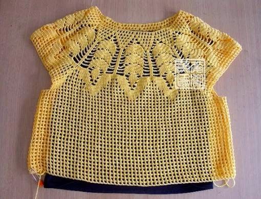Tutorial how to make a DELICATE CROCHET BLOUSE (6)